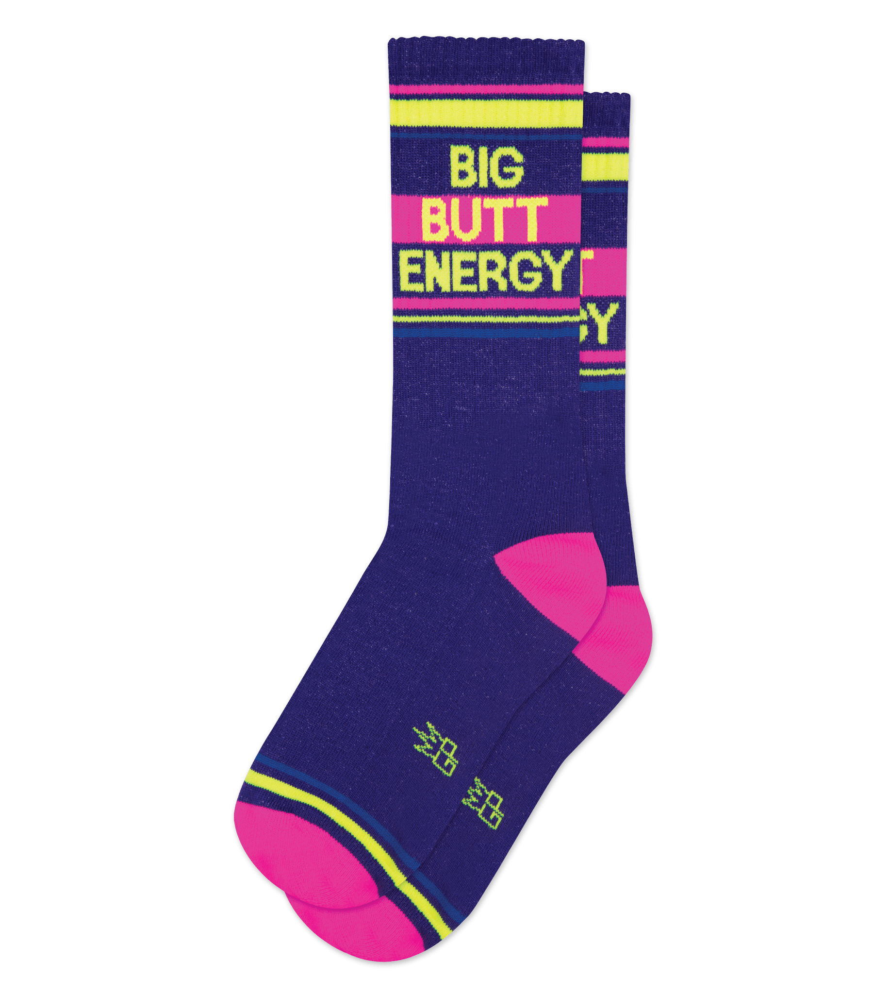 Gumball Poodle Big Butt Energy Socks - Violet Purple with Neon