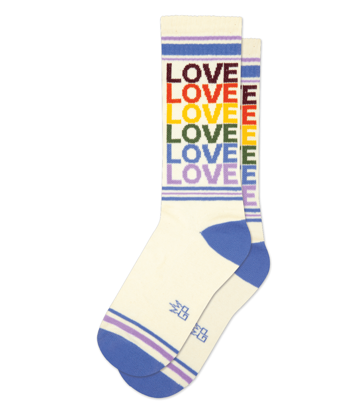 Love Vintage Rainbow Gym Crew Socks Gumball Poodle