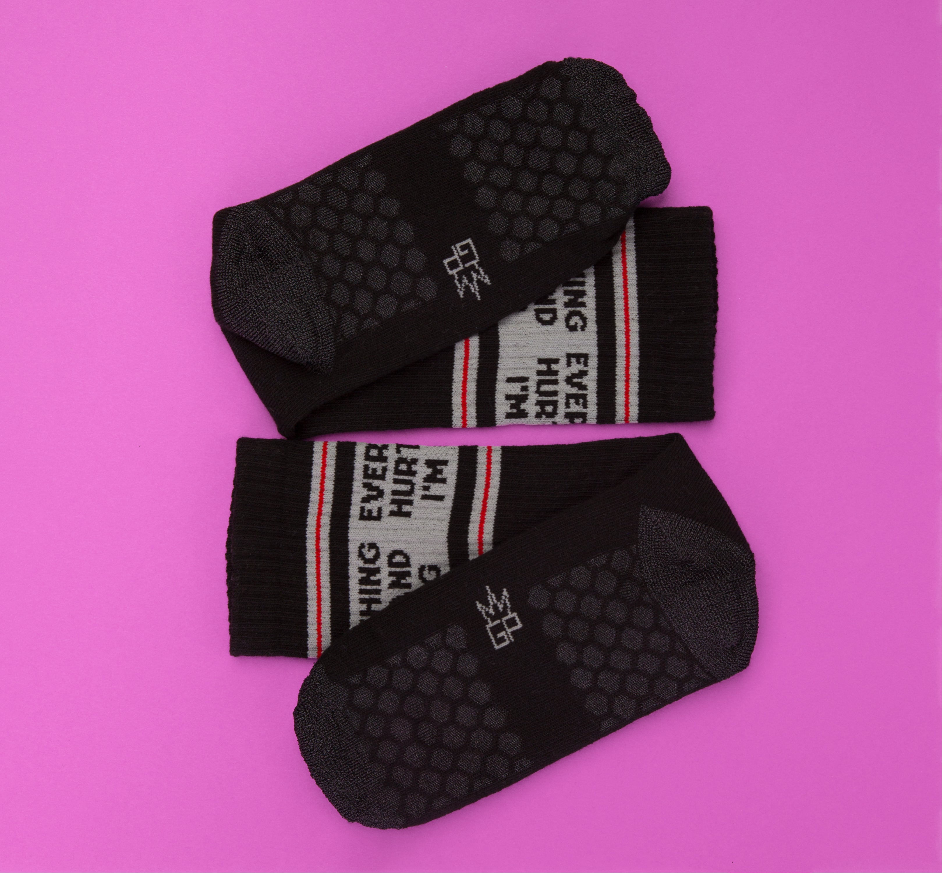 Everything Hurts And I'm Dying Grip Socks – Funny Grippy Grip