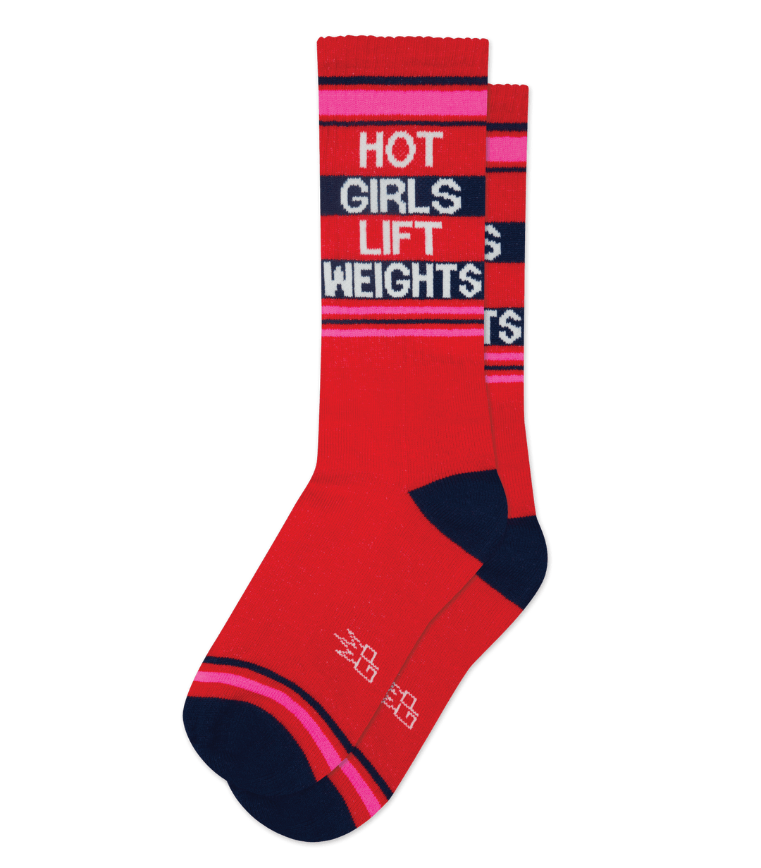 Gumball Poodle Hot Girls Lift Weights Novelty Socks | Red Body