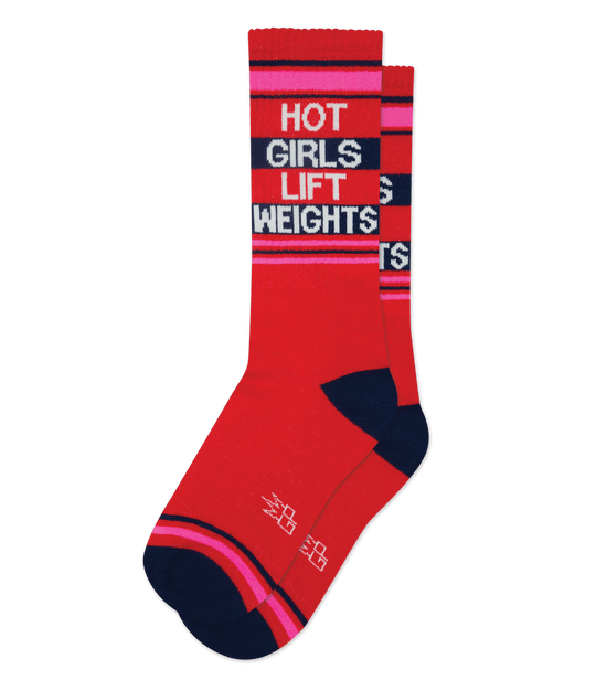 Gumball Poodle Hot Girls Lift Weights Novelty Socks | Red Body