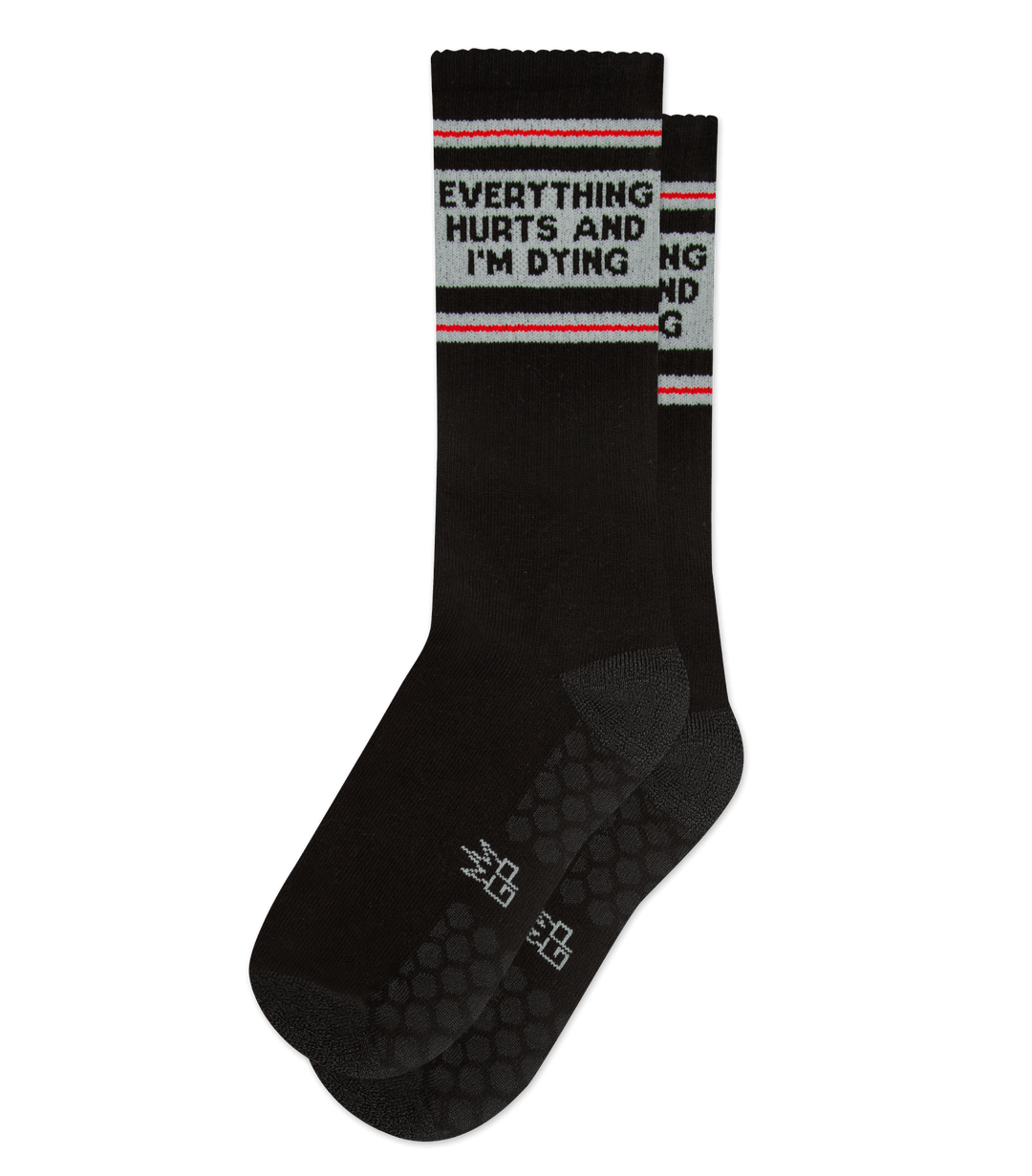 Everything Hurts And I'm Dying Grip Socks – Funny Grippy Grip