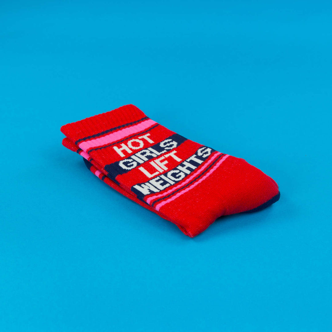Gumball Poodle Hot Girls Lift Weights Novelty Socks | Red Body