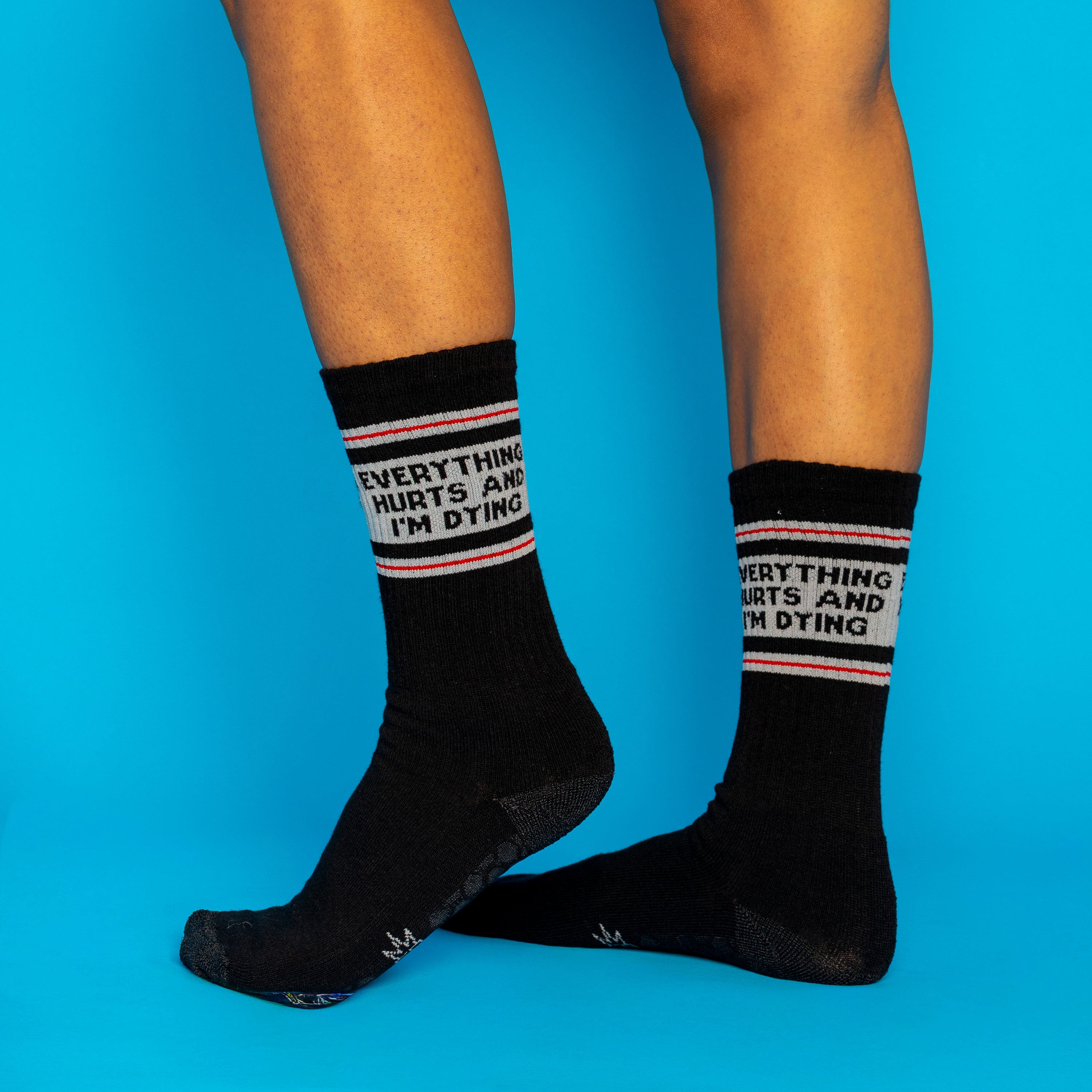 Everything Hurts And I'm Dying Grip Socks – Funny Grippy Grip