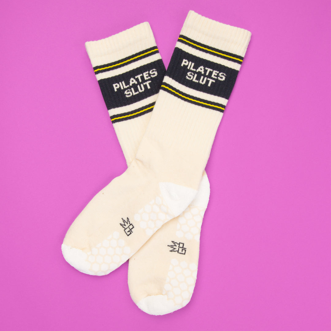 Pilates Slut Grip Socks – Funny Novelty Grippy Socks by Gumball