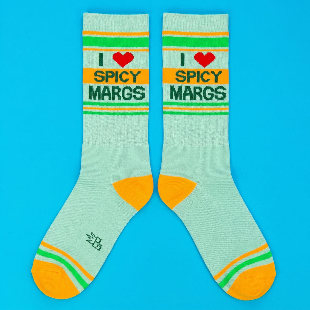 I ❤️ Spicy Margs Gym Socks – Funny Novelty Socks by Gumball