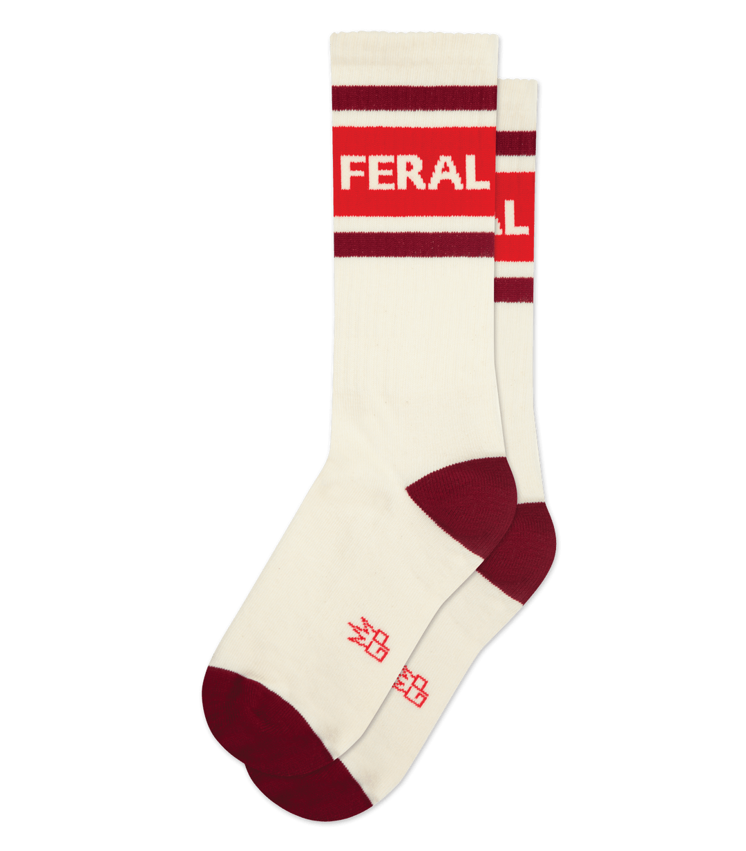 Gumball Poodle Feral Novelty Socks | Natural Cotton with Cream