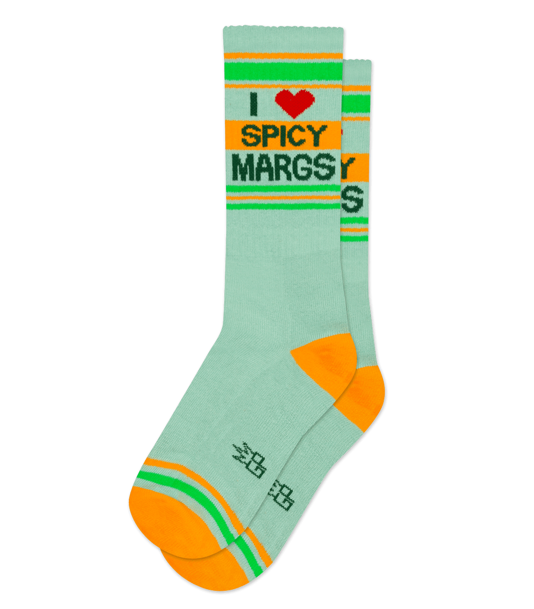I ❤️ Spicy Margs Gym Socks – Funny Novelty Socks by Gumball