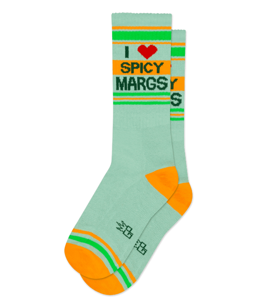 I ❤️ Spicy Margs Gym Socks – Funny Novelty Socks by Gumball