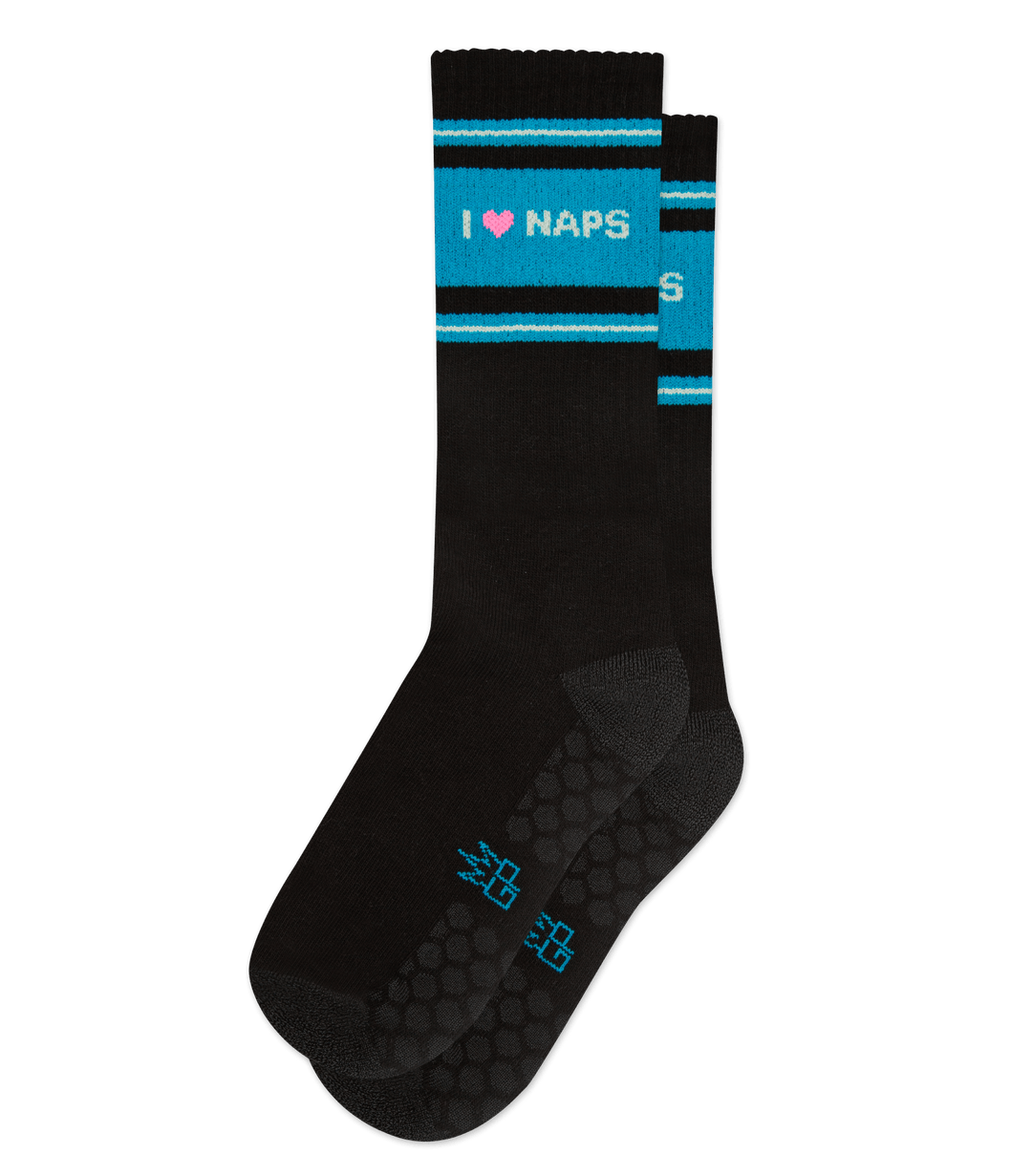 I ❤️ Naps Grip Socks – Funny Novelty Grip Socks by Gumball