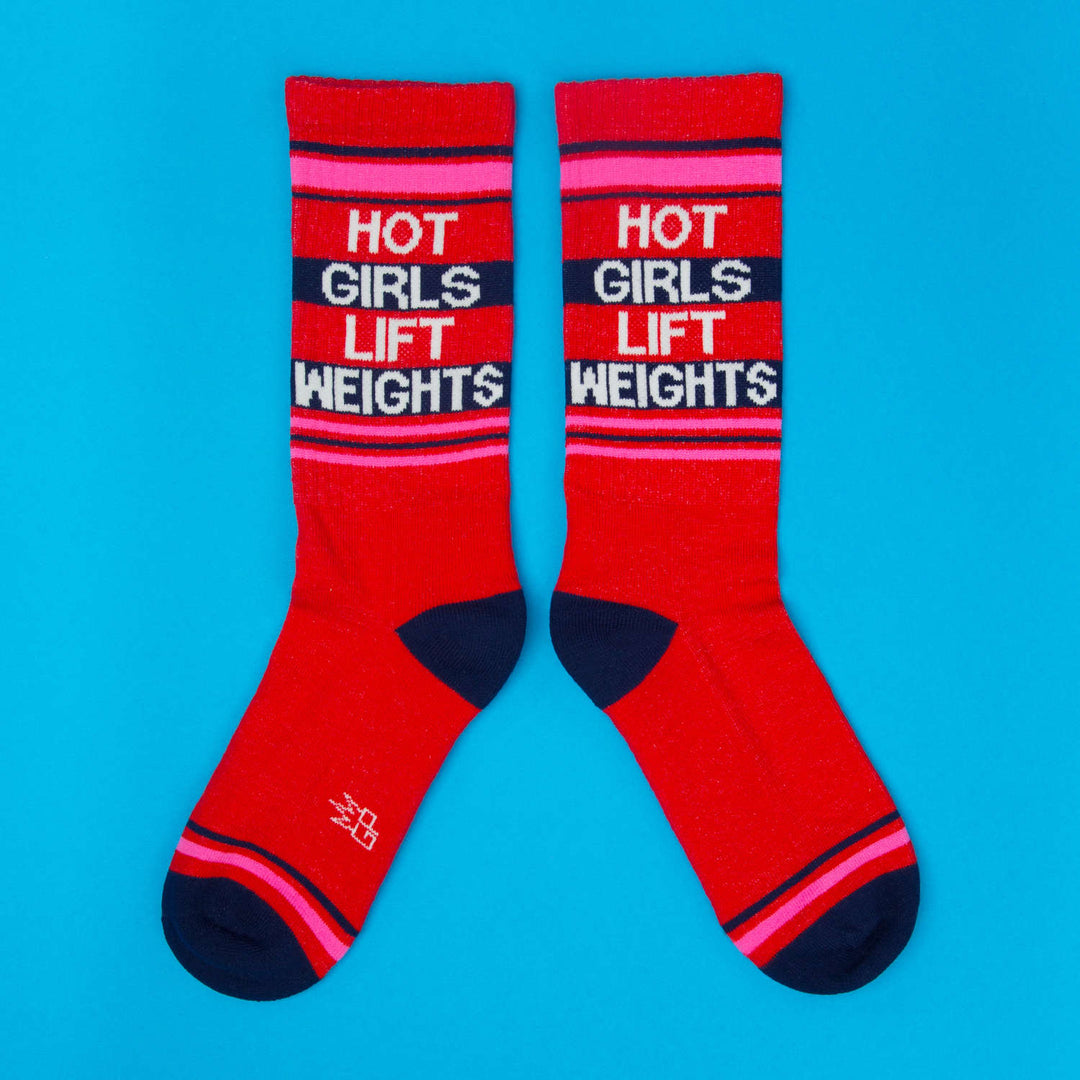 Gumball Poodle Hot Girls Lift Weights Novelty Socks | Red Body