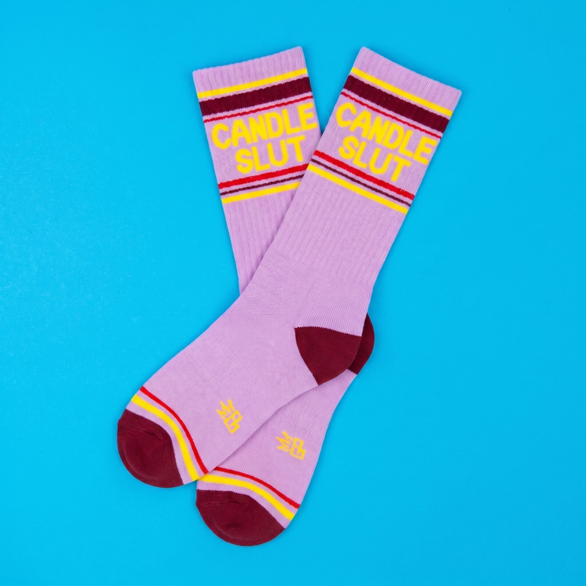 Candle Slut Gym Socks – Funny Statement Socks | Lilac Purple, Red