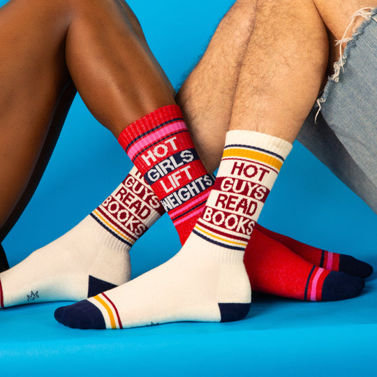 Gumball Poodle Hot Girls Lift Weights Novelty Socks | Red Body